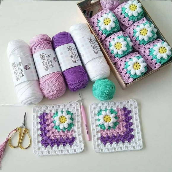 Lila baby blanket/laphgan handmade - Picture 2 of 2